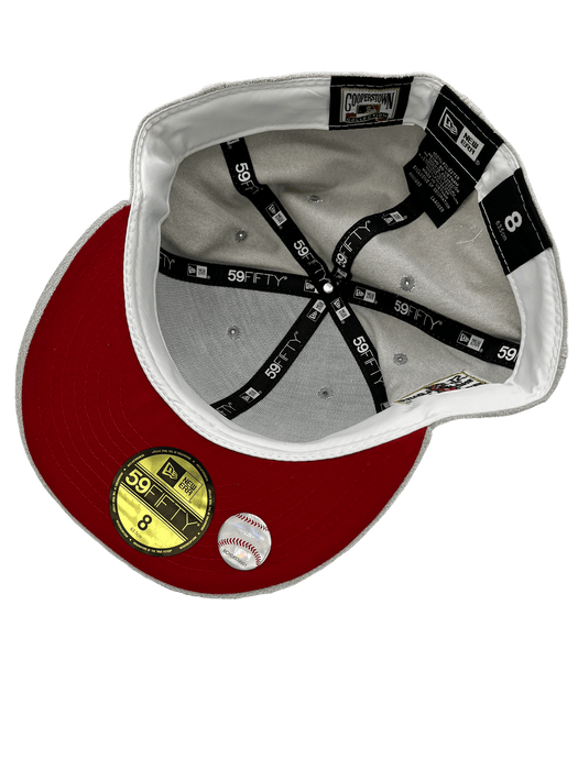 New Era Fitted Hat St. Louis Cardinals New Era Custom 59Fifty Gray Metallic Suede Patch Fitted Hat