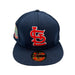 New Era Fitted Hat St. Louis Cardinals New Era Custom Navy Mesh Ninties Side Patch 59FIFTY Fitted Hat
