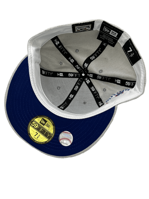 New Era Fitted Hat Toronto Blue Jays New Era Custom 59Fifty Gray Metallic Suede Patch Fitted Hat