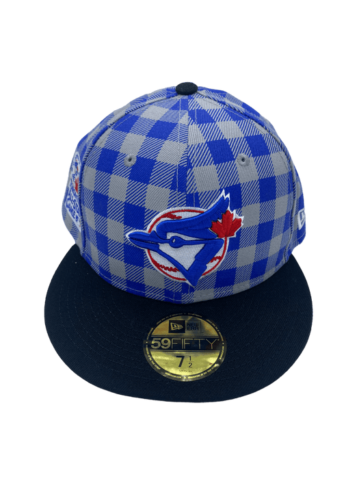 Toronto Blue Jays New Era Plaid Top Custom Side Patch 59FIFTY Fitted Hat
