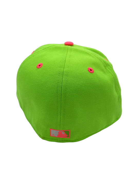 New Era Fitted Hat Washington Nationals New Era Neon Green Ultimate Warrior Custom Side Patch 59FIFTY Fitted Hat