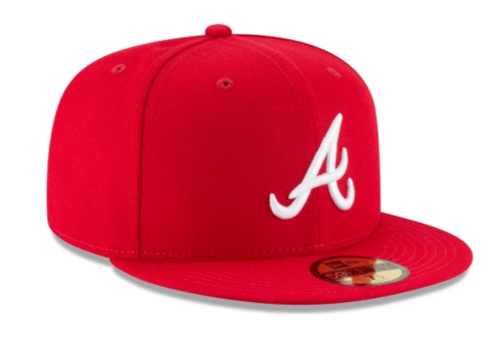New Era Hats Atlanta Braves New Era Red and White Collection 59FIFTY Fitted Hat