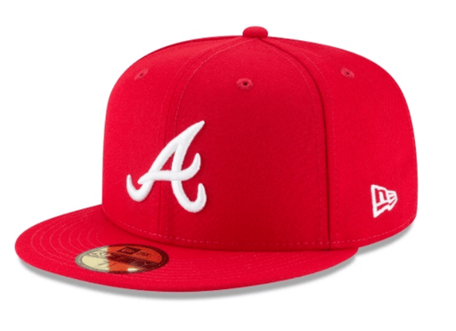 New Era Hats Atlanta Braves New Era Red and White Collection 59FIFTY Fitted Hat