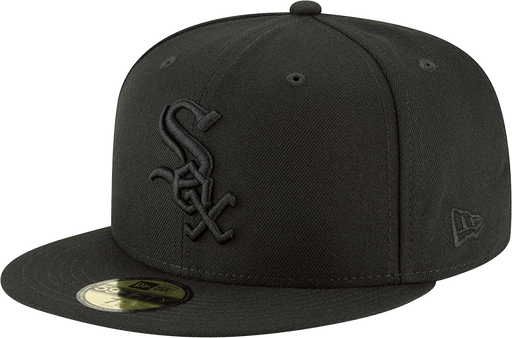 New Era Hats Chicago White Sox New Era Black on Black Collection 59FIFTY Fitted Hat