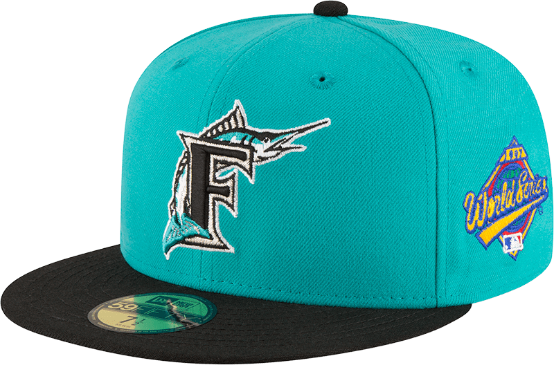 Black Florida Marlins 1997 World Series Side Patch New Era 59Fifty Fitted  Hat