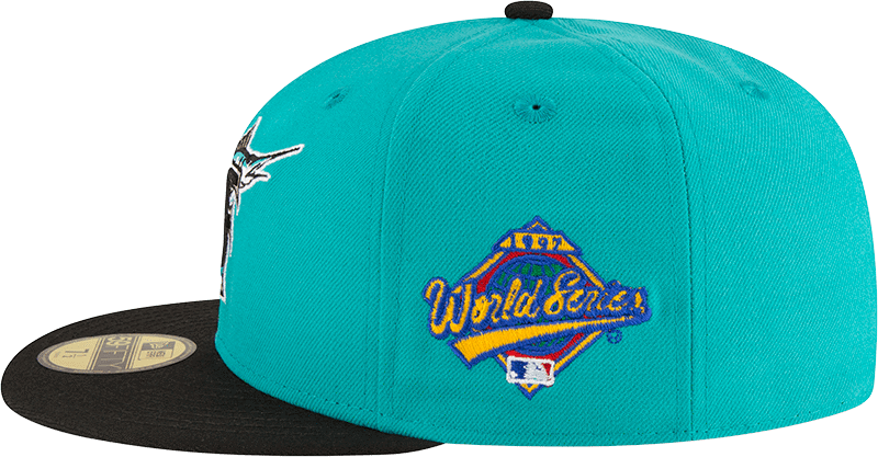 Florida Marlins 1997 World Series Patch New Era 59FIFTY Fitted Hat (Black Gray Under BRIM) 7 1/8