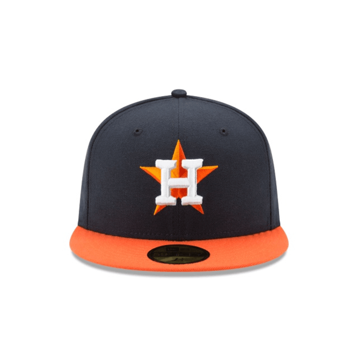 Houston Astros New Era Navy/Orange Road Authentic Collection On Field 59FIFTY Performance Fitted Hat