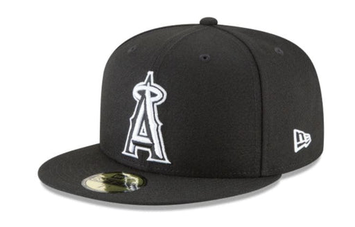 Los Angeles Angels New Era Black and White Collection 59FIFTY Fitted Hat