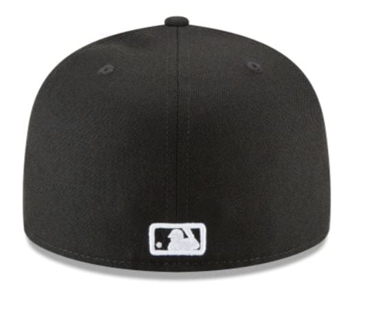 New Era Hats Los Angeles Angels New Era Black and White Collection 59FIFTY Fitted Hat