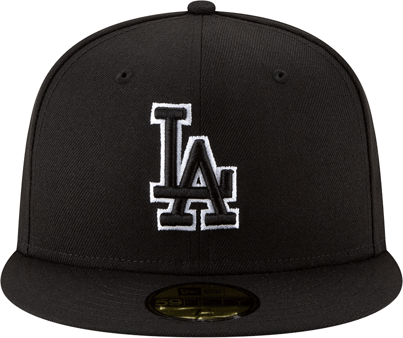 Los Angeles Dodgers New Era Outline Logo Black Collection 59FIFTY Fitted Hat