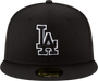 Los Angeles Dodgers New Era Outline Logo Black Collection 59FIFTY Fitted Hat