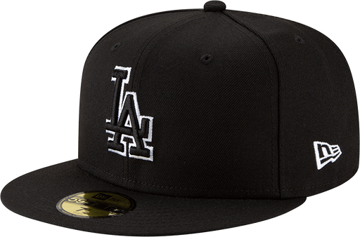 Los Angeles Dodgers New Era Outline Logo Black Collection 59FIFTY Fitted Hat