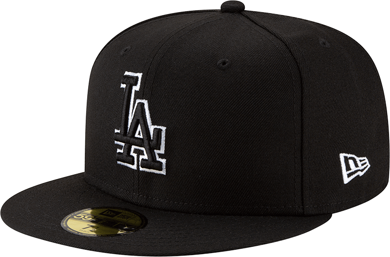 Los Angeles Dodgers New Era Outline Logo Black Collection 59FIFTY Fitted Hat
