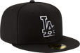 Los Angeles Dodgers New Era Outline Logo Black Collection 59FIFTY Fitted Hat