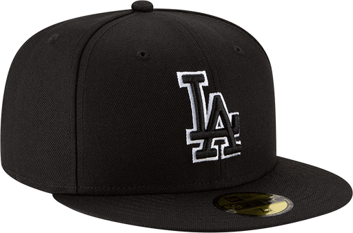 Los Angeles Dodgers New Era Outline Logo Black Collection 59FIFTY Fitted Hat