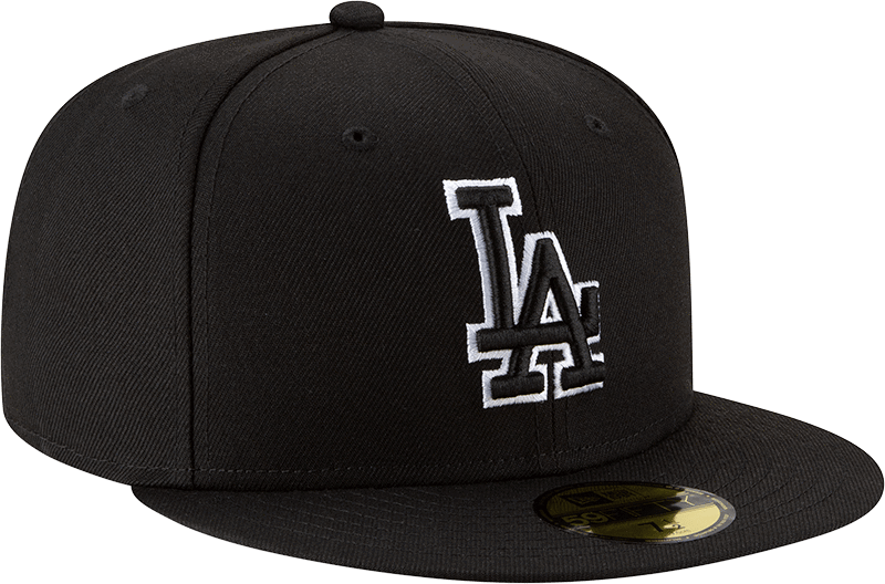 Los Angeles Dodgers New Era Outline Logo Black Collection 59FIFTY Fitted Hat