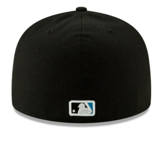 New Era Hats Miami Marlins New Era Black On-Field Authentic Collection 59FIFTY Fitted Hat