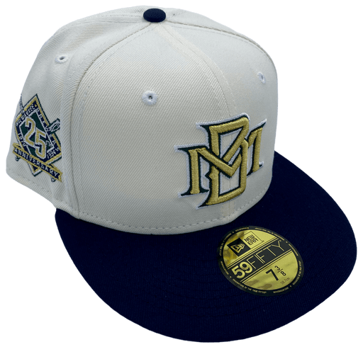 New Era Hats Milwaukee Brewers New Era Cream Chrome Dome 2.0 Custom Side Patch 59FIFTY Fitted Hat
