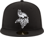 Minnesota Vikings New Era Black and White Collection 59FIFTY Fitted Hat
