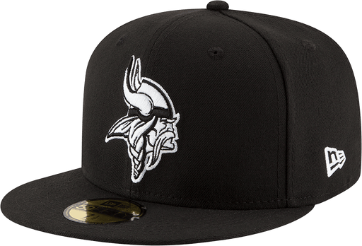 Minnesota Vikings New Era Black and White Collection 59FIFTY Fitted Hat