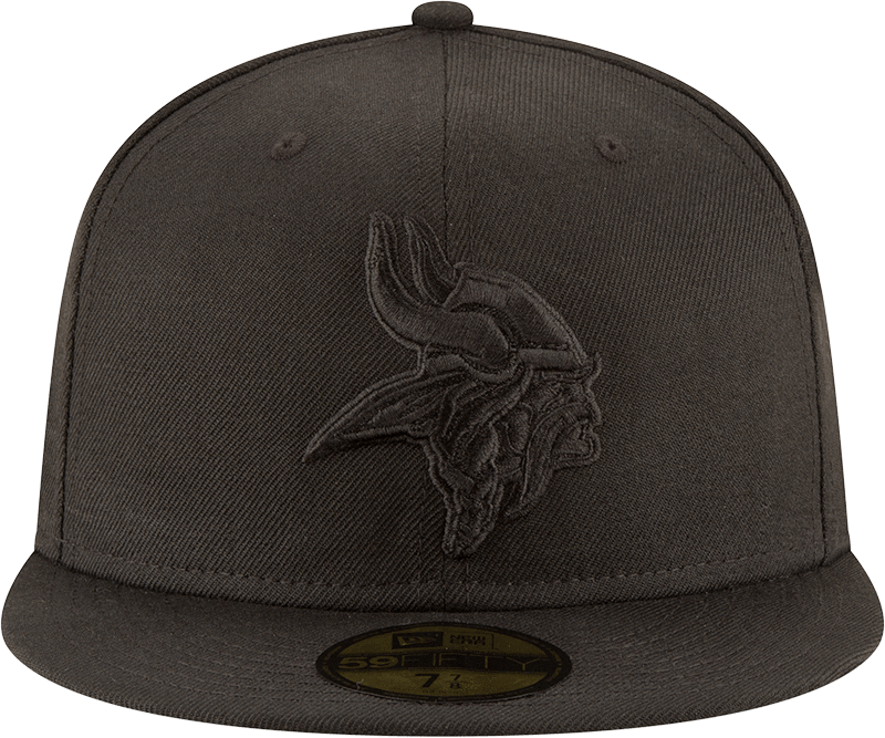 New Era Hats Minnesota Vikings New Era Black on Black Collection 59FIFTY Fitted Hat