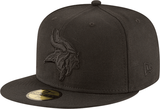 Minnesota Vikings New Era Black on Black Collection 59FIFTY Fitted Hat