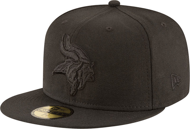Minnesota Vikings New Era Black on Black Collection 59FIFTY Fitted Hat