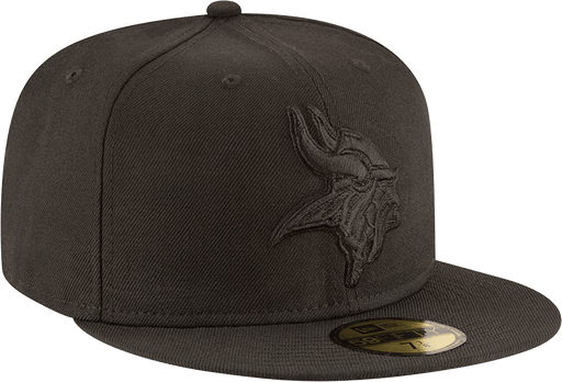 Minnesota Vikings New Era Black on Black Collection 59FIFTY Fitted Hat
