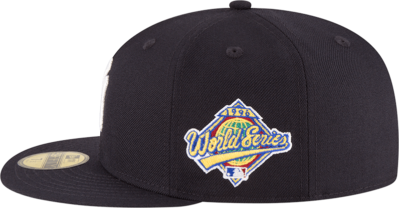 New Era Hats New York Yankees New Era 1996 World Series Patch Wool 59FIFTY Fitted Hat Navy