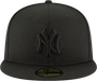 New Era Hats New York Yankees New Era Black on Black Collection 59FIFTY Fitted Hat