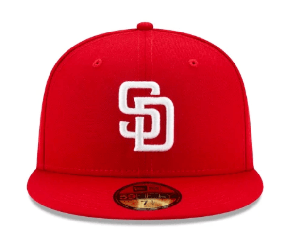 San Diego Padres New Era Red and White Collection 59FIFTY Fitted Hat