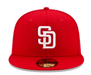 San Diego Padres New Era Red and White Collection 59FIFTY Fitted Hat