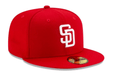 San Diego Padres New Era Red and White Collection 59FIFTY Fitted Hat