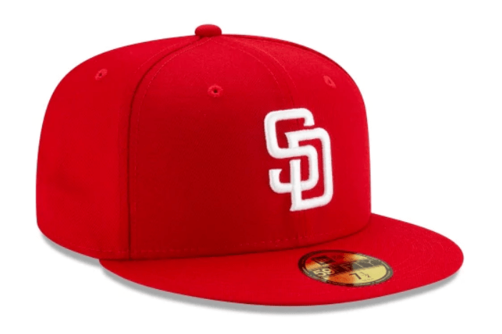 San Diego Padres New Era Red and White Collection 59FIFTY Fitted Hat
