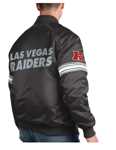 New Era Jacket Men's Las Vegas Raiders Starter Black Pick N Roll Full-Snap Jacket