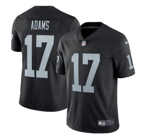 Las Vegas Raiders #17 Davante Adams Black With 60th Anniversary Patch Vapor  Limited Stitched Jersey