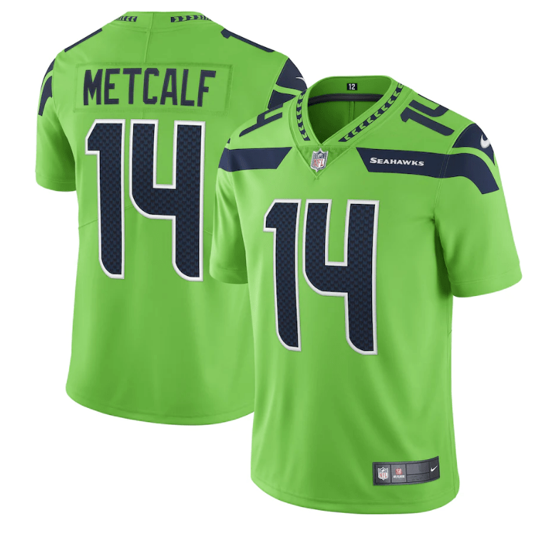 DK Metcalf Seattle Seahawks Jersey  Nike Lime Green Vapor Limited Stitched  Jersey