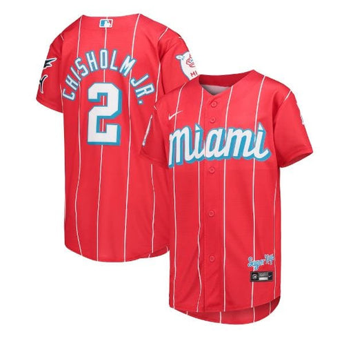 Nike Men's Miami Marlins Jazz Chisholm #2 Red 2021 City Connect T-Shirt