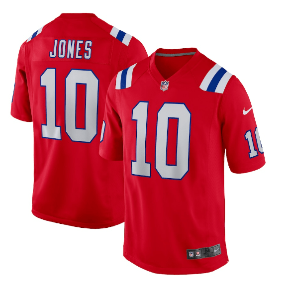Men's Mac Jones New England Patriots Nike Red Alternate Game Jersey