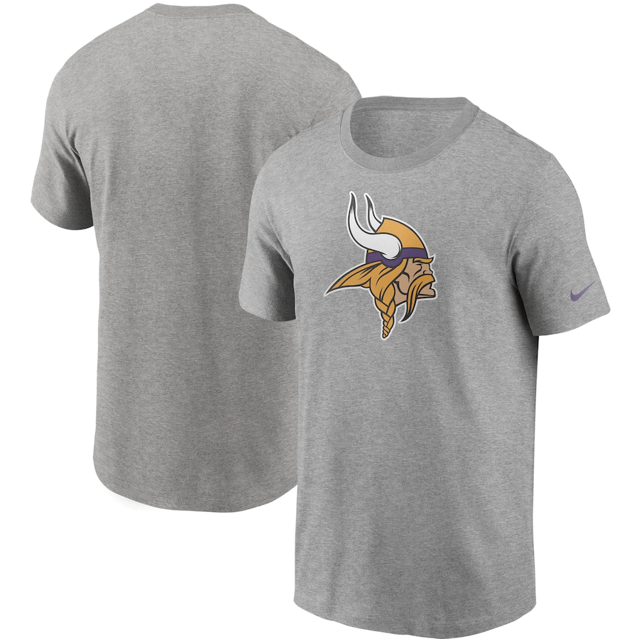 Nike Men's Heathered Gray Minnesota Vikings Primary Logo T-Shirt Grey