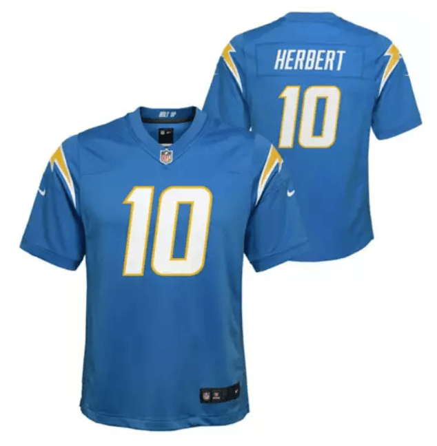 Kids Justin Herbert Los Angeles Chargers Nike Light Blue Jersey