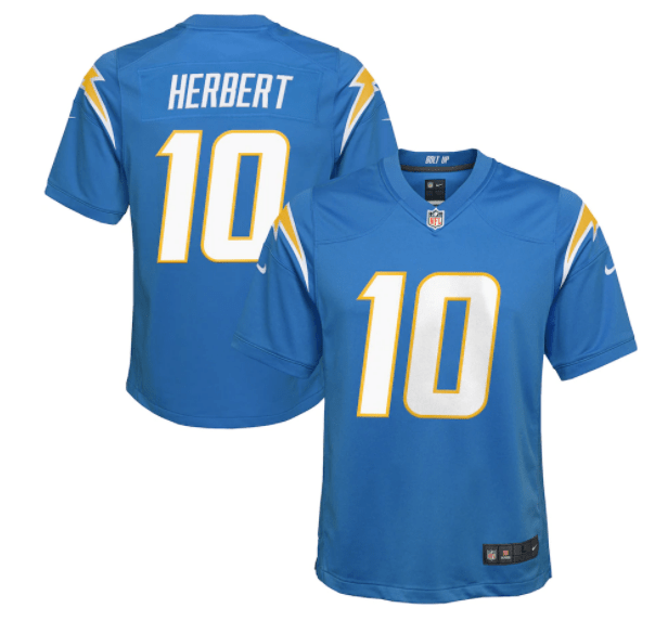 Nike Youth Los Angeles Chargers Justin Herbert Powder Blue Game Jersey
