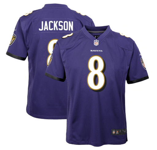 Youth Lamar Jackson Baltimore Ravens Nike Purple Game Jersey