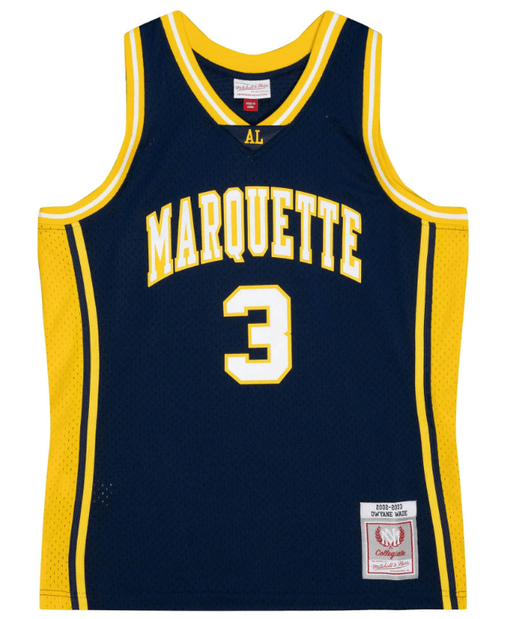 Dwayne Wade Marquette Golden Eagles Jersey Mitchell Ness Navy
